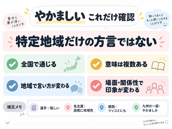 やかましいの意味や地域差をまとめた重要ポイント