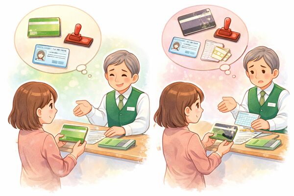 窓口での手続き|必要なものは「通帳の状態」で変わることがある