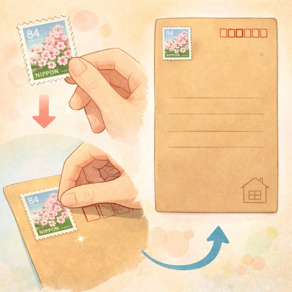 切手の貼り方と封筒の基本