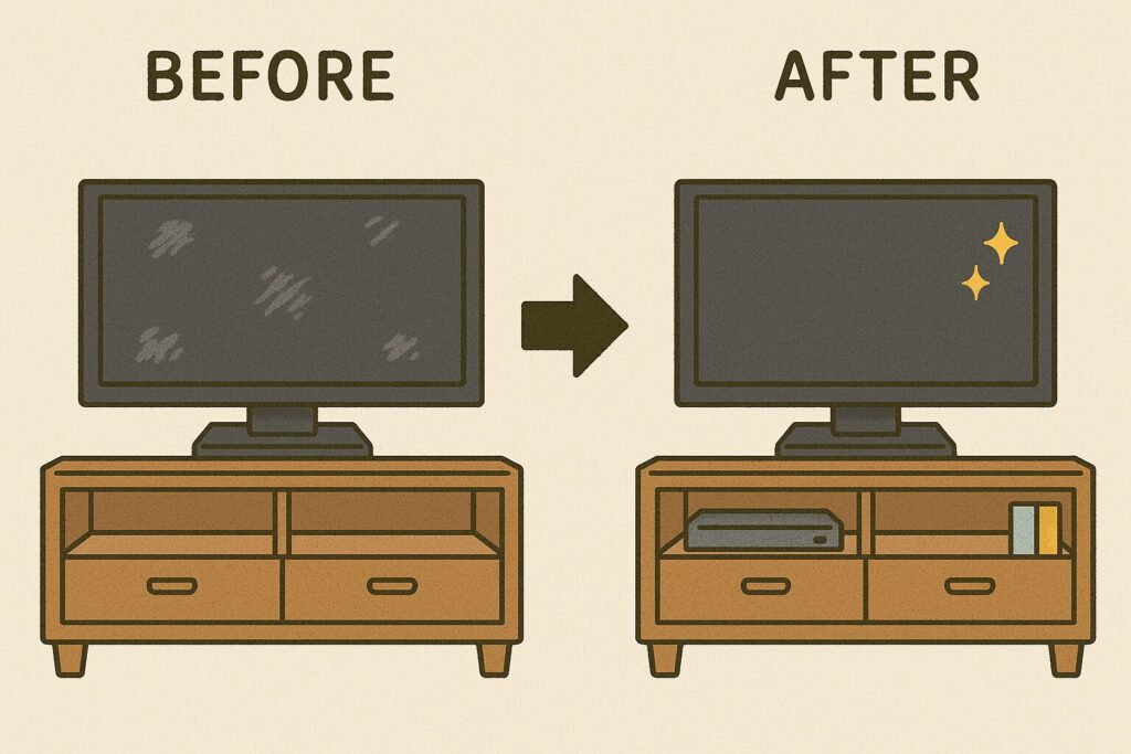 まとめ｜100均グッズで手軽に清潔＆快適なテレビ空間を