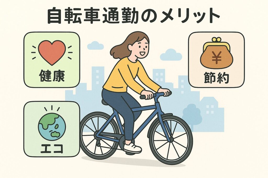 自転車通勤のメリット図解