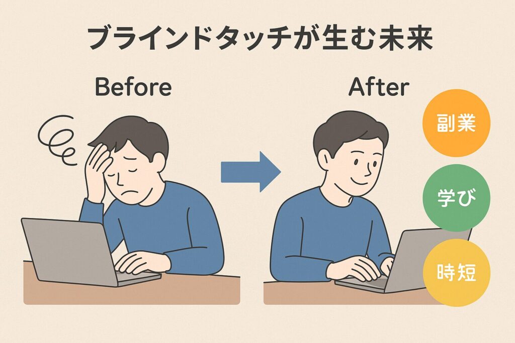 ブラインドタッチが生む未来イメージ図