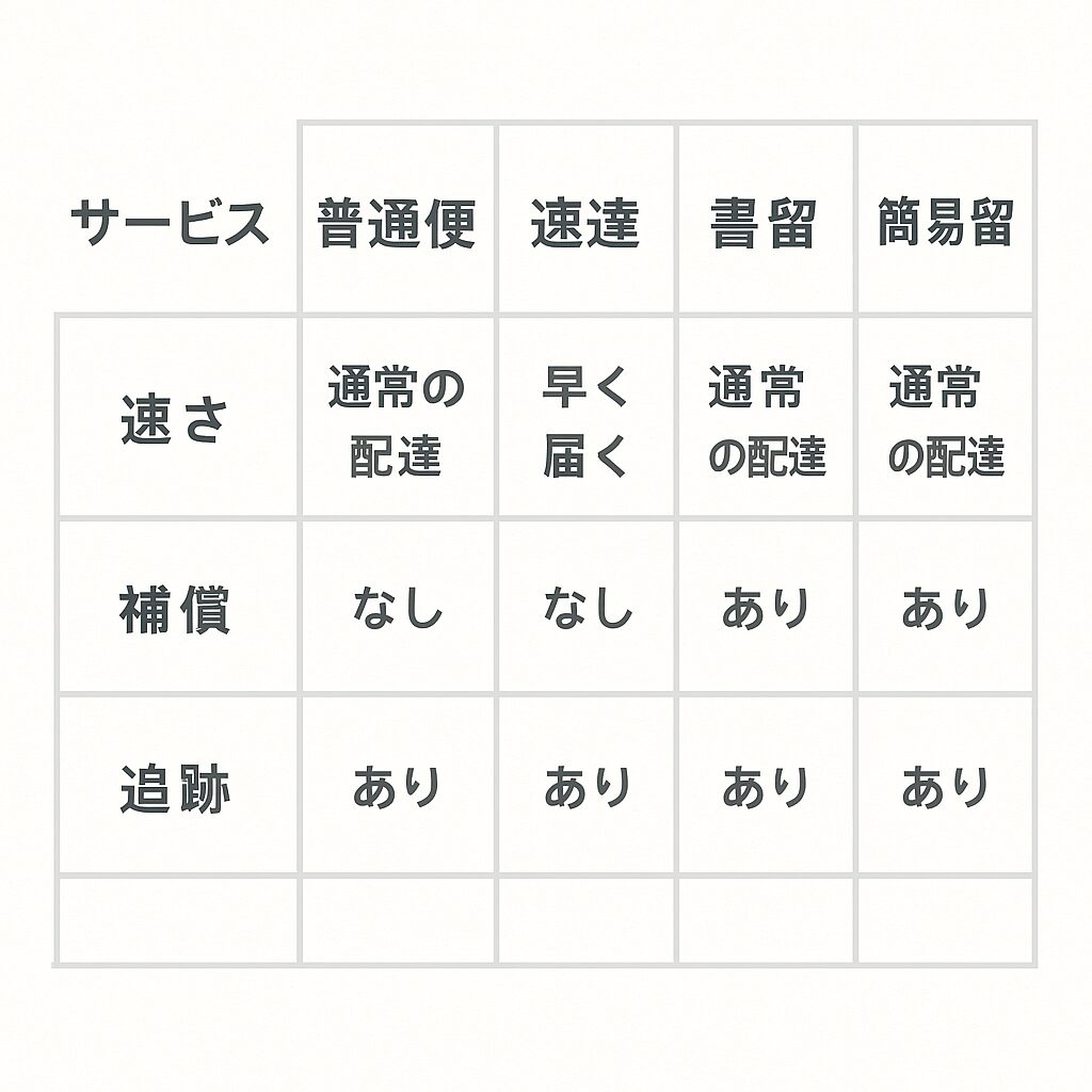 普通郵便以外の選択肢も検討しよう