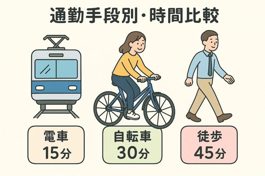通勤手段別・時間比較図
