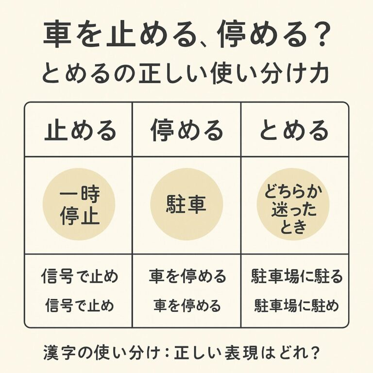 車を止める?停める?駐車場にとめる漢字の使い分けをやさしく解説 | けんさん家のライフスタイル