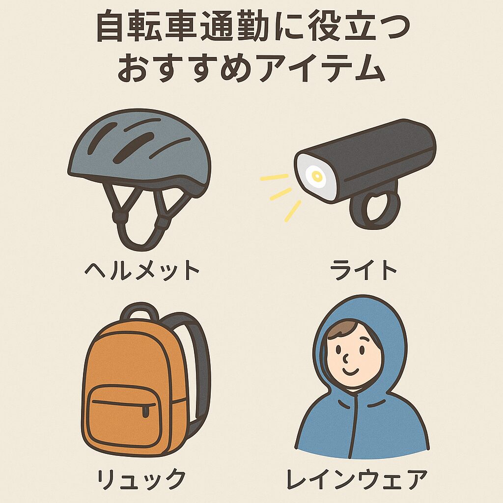 自転車通勤おすすめアイテム図
