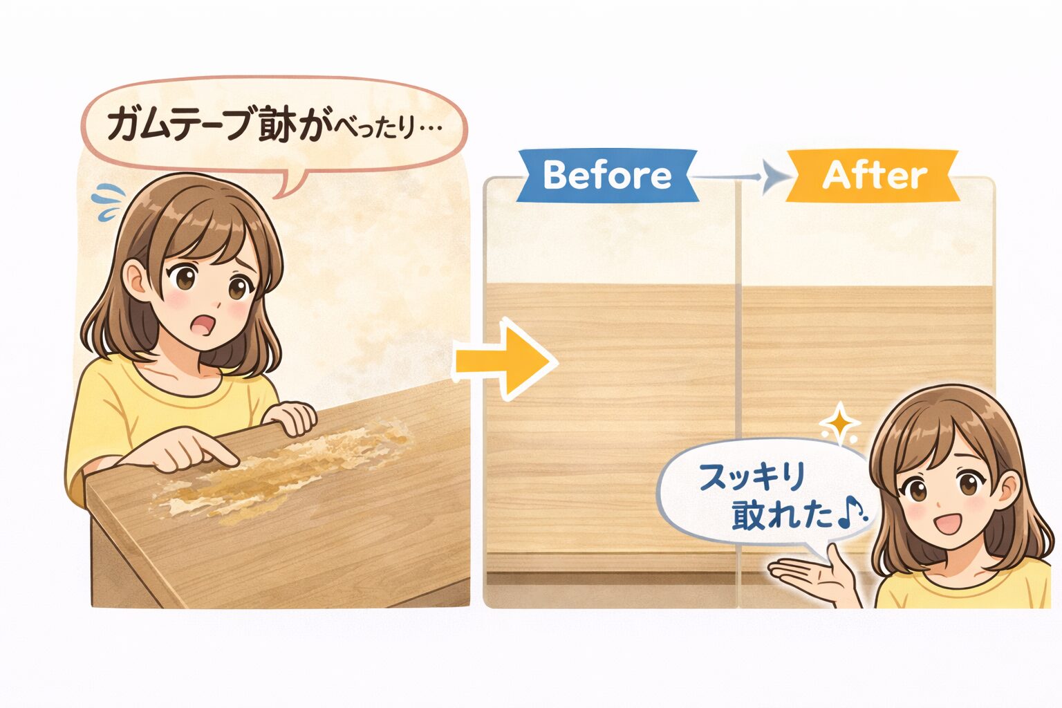 ガムテープ跡の落とし方完全ガイド｜素材別の対処法とNG例・Q&Aまでやさしく解説