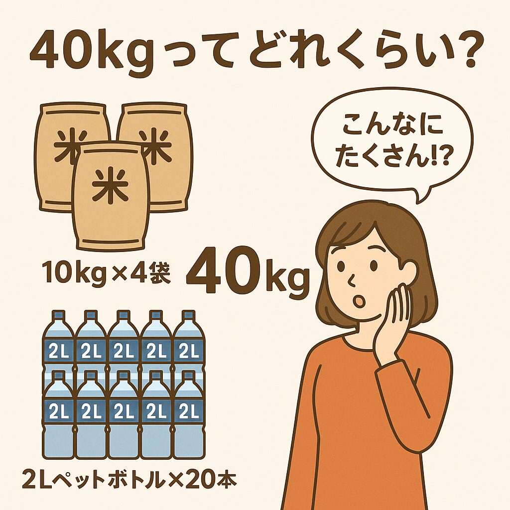40kgってどれくらい？身近なもので例える重さのイメージ解説