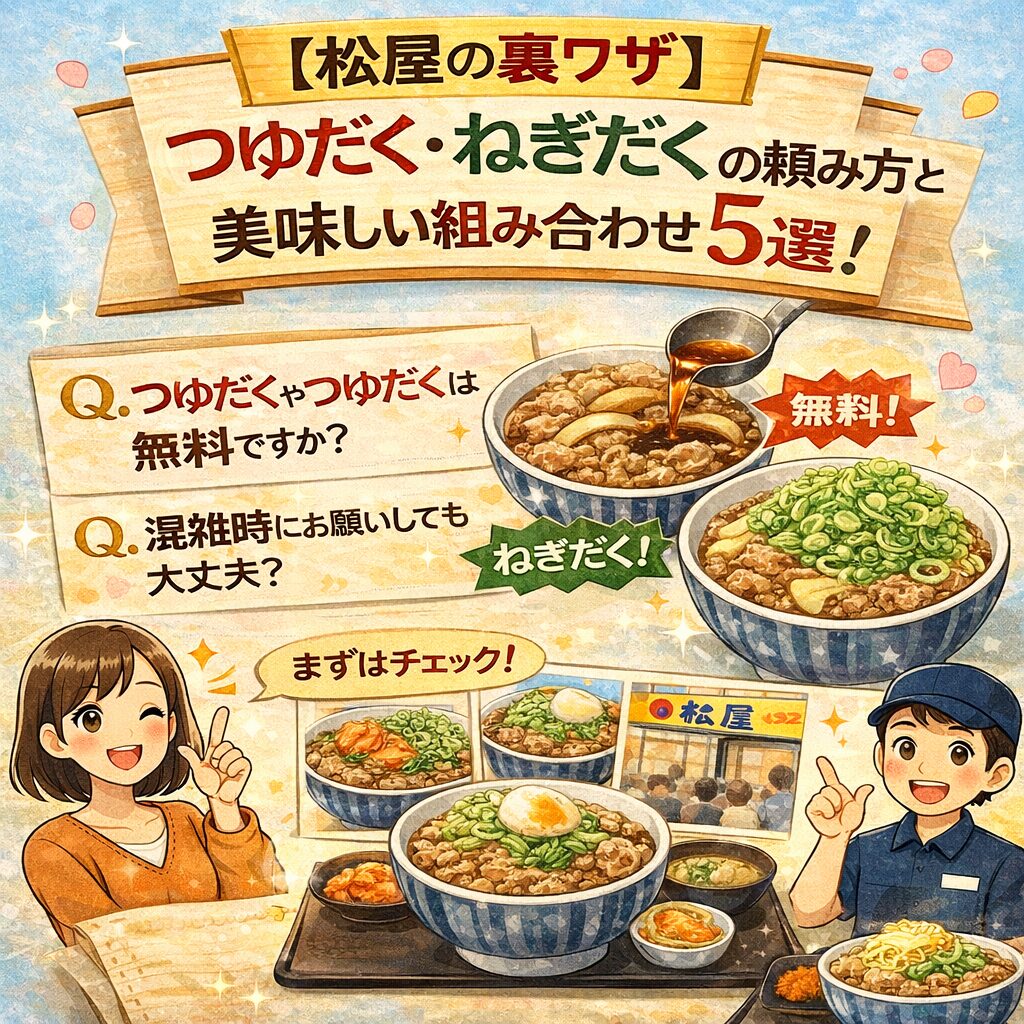 【松屋の裏ワザ】つゆだく・ねぎだくの頼み方と美味しい組み合わせ5選！