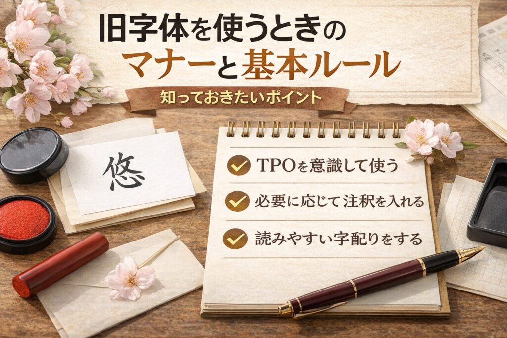 旧字体を使うときのマナーと基本ルール