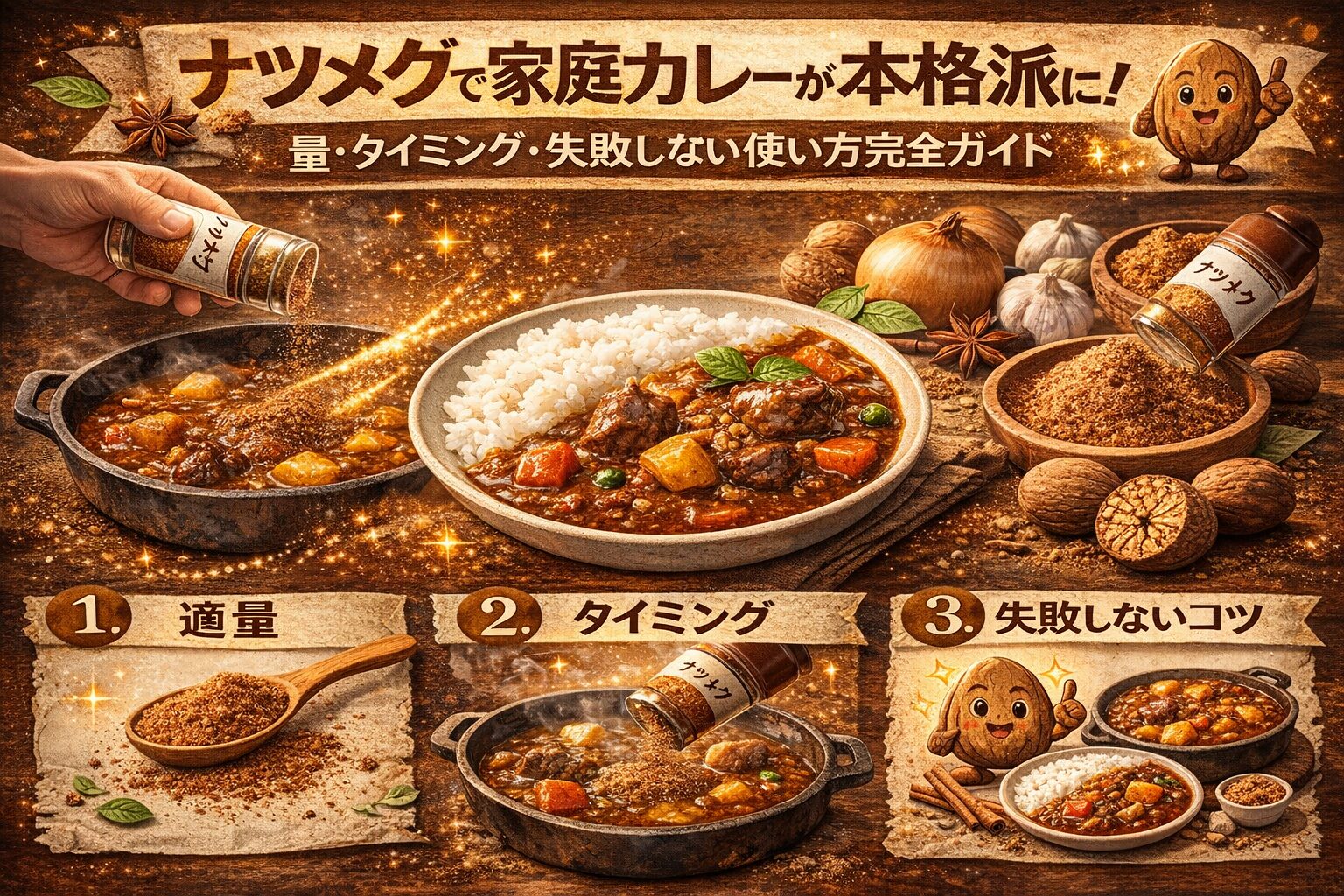 「ナツメグで家庭カレーが本格派に！量・タイミング・失敗しない使い方完全ガイド