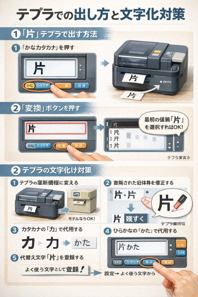 テプラでの出し方と文字化け対策