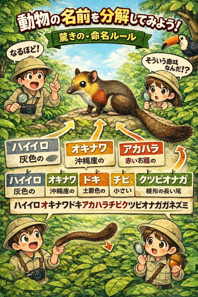 動物の名前を分解してみよう！