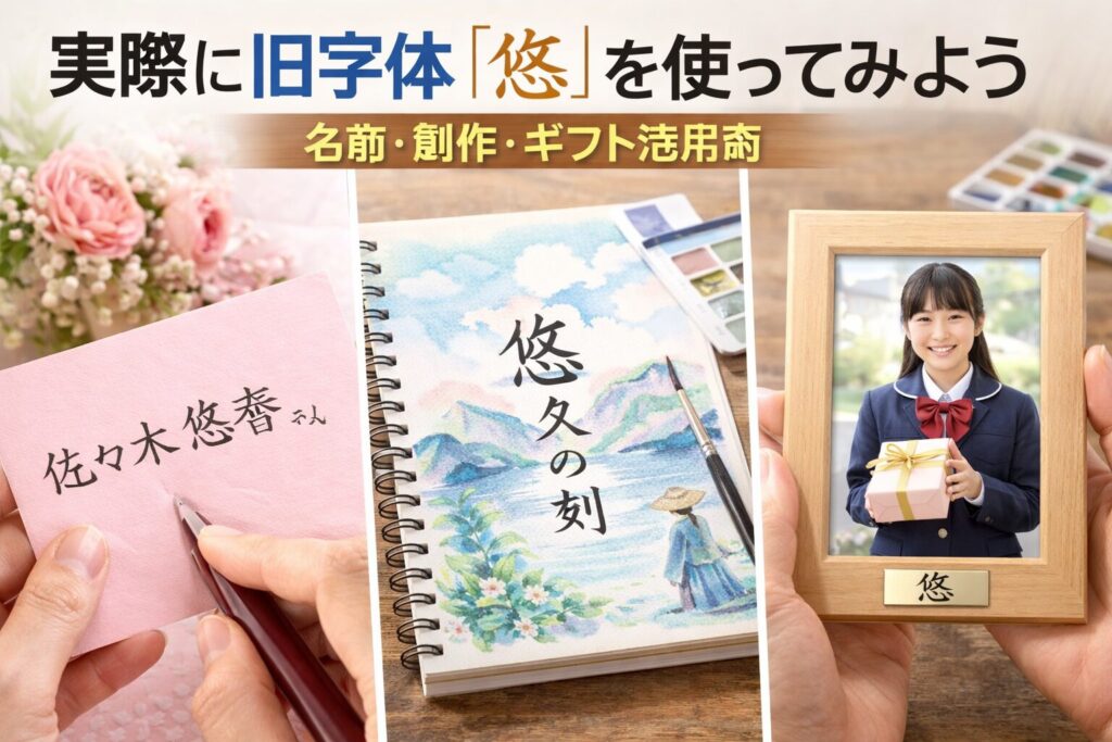 実際に旧字体「悠」を使ってみよう｜名前・創作・ギフト活用術