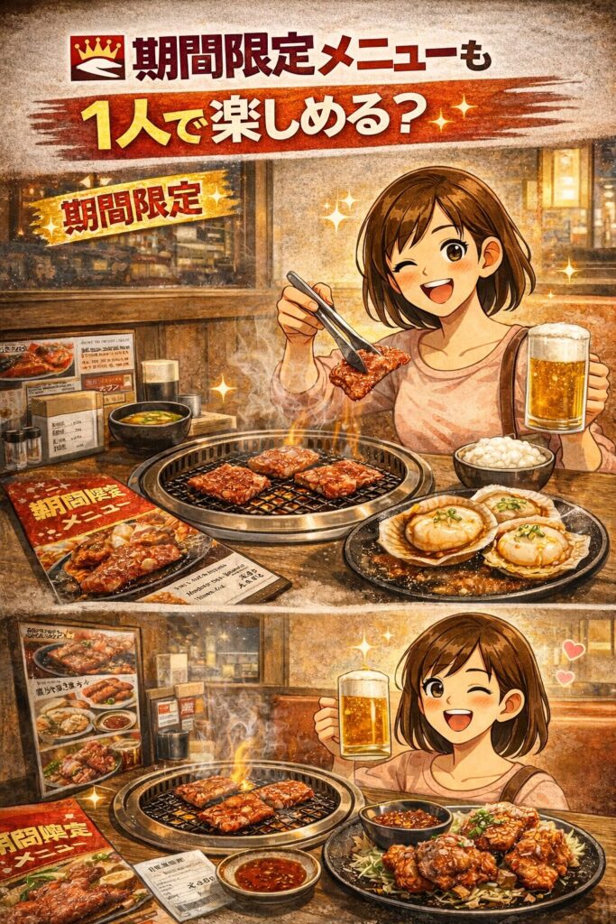期間限定メニューも1人で楽しめる？