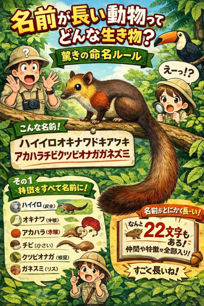 名前が長い動物ってどんな動物？驚きの命名ルール