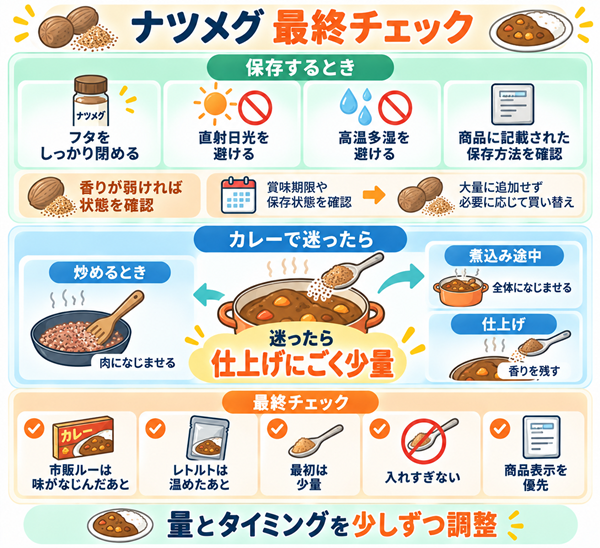 ナツメグの保存方法とカレーで使う際の最終確認