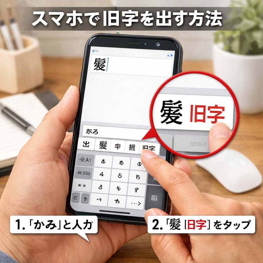 スマホで旧字「ゐ」「ゑ」「ヰ」「ヱ」を出す方法