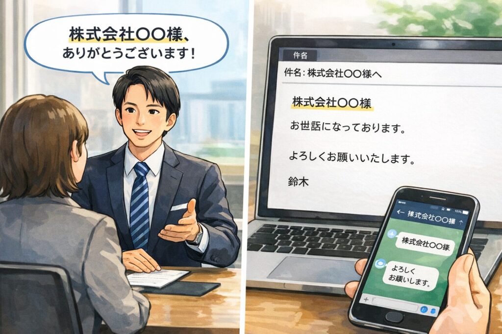 会話やメールでは使われがち?「企業名+様」はどこまで許容される?