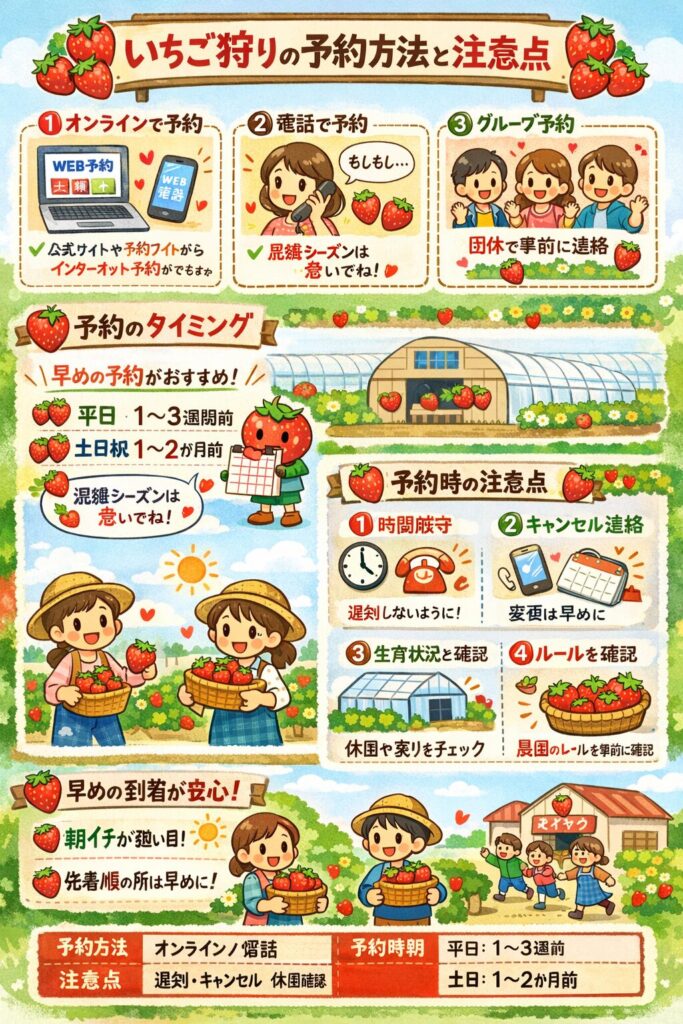 いちご狩りの予約方法と注意点
