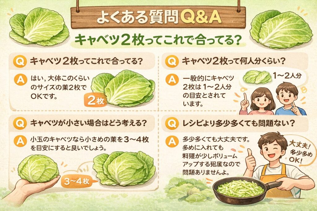 よくある質問Q&A｜キャベツ2枚ってこれで合ってる？