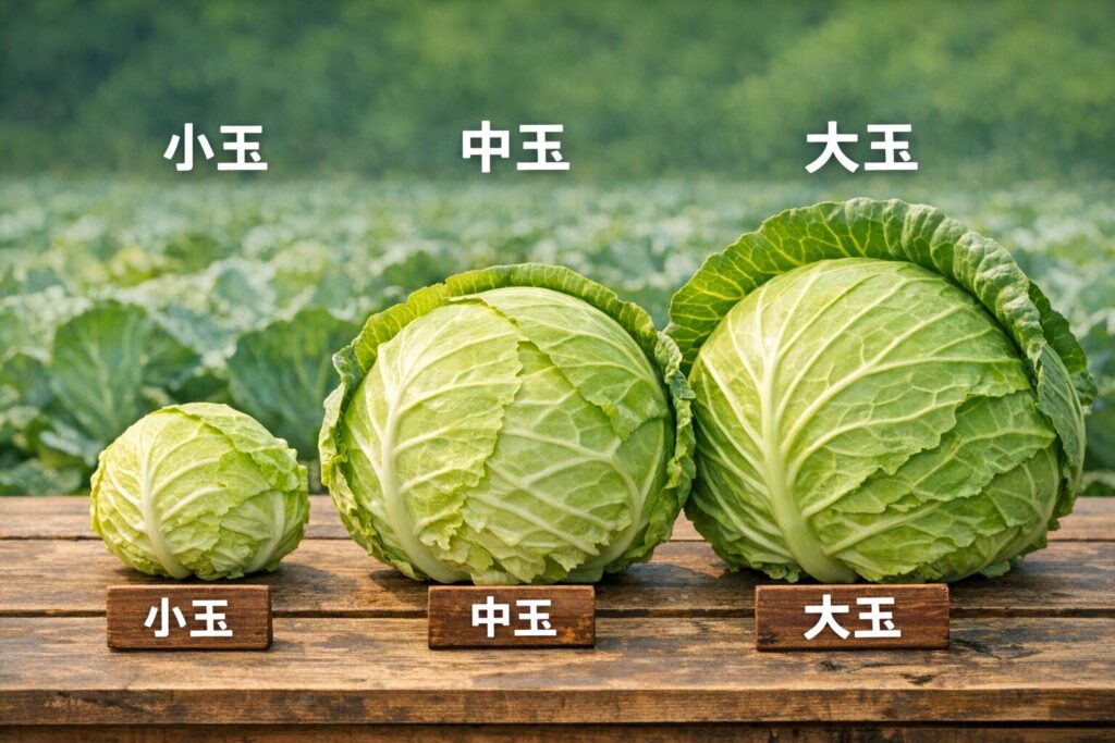 キャベツの大きさ別｜小玉・中玉・大玉で違う？