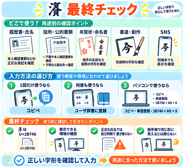 を正式書類やSNSで使う際の確認ポイント