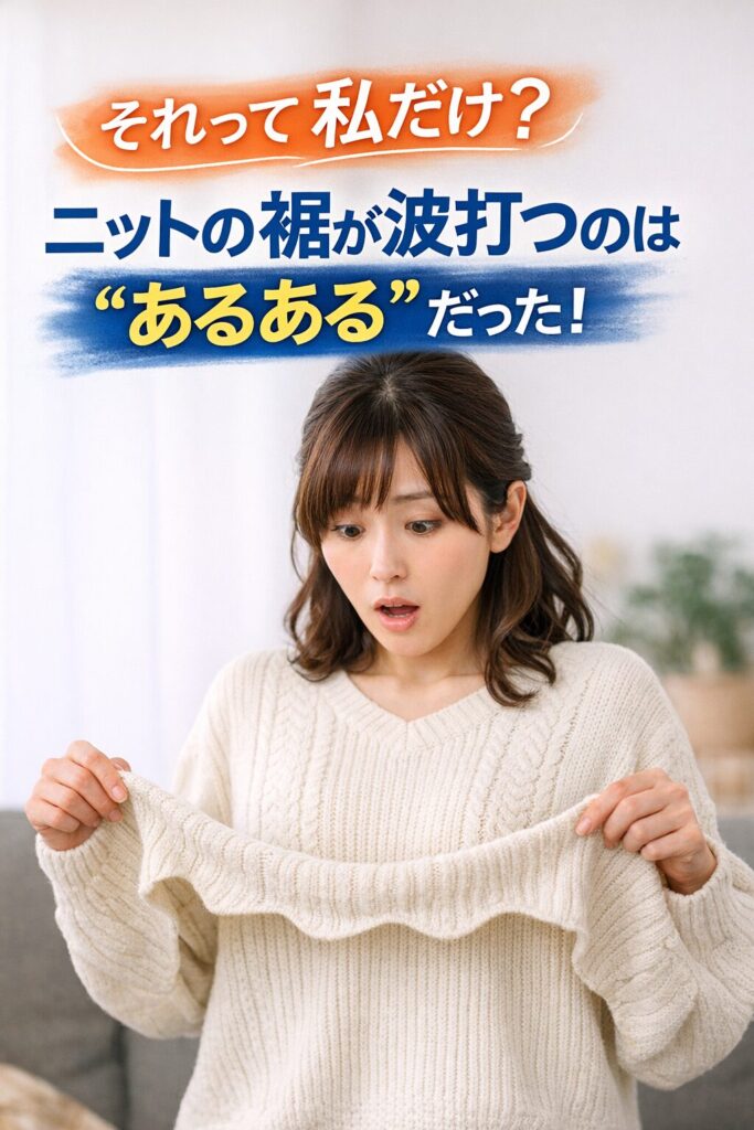 それって私だけ？ニットの裾が波打つのは“あるある”だった！