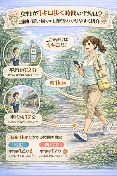 【保存版】1キロ徒歩は何分？女性のためのペース・距離感・続けるコツまとめ♪
