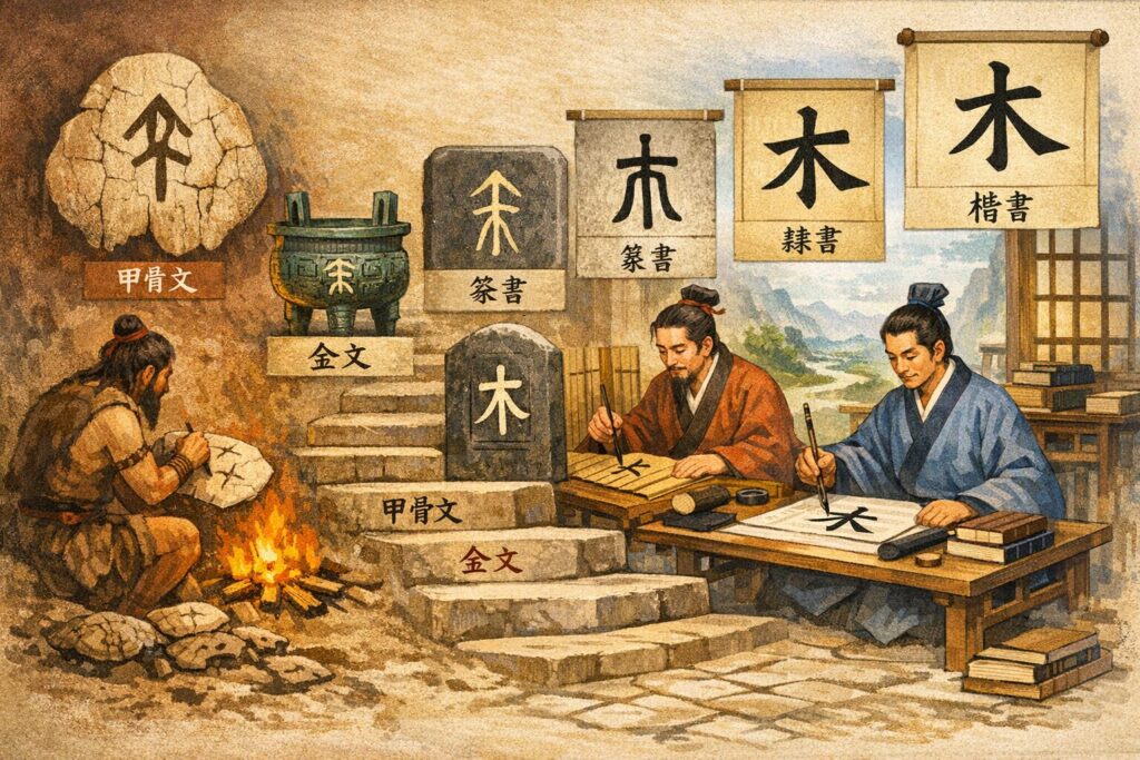 漢字の成り立ち（甲骨～楷書）から見る変化の背景