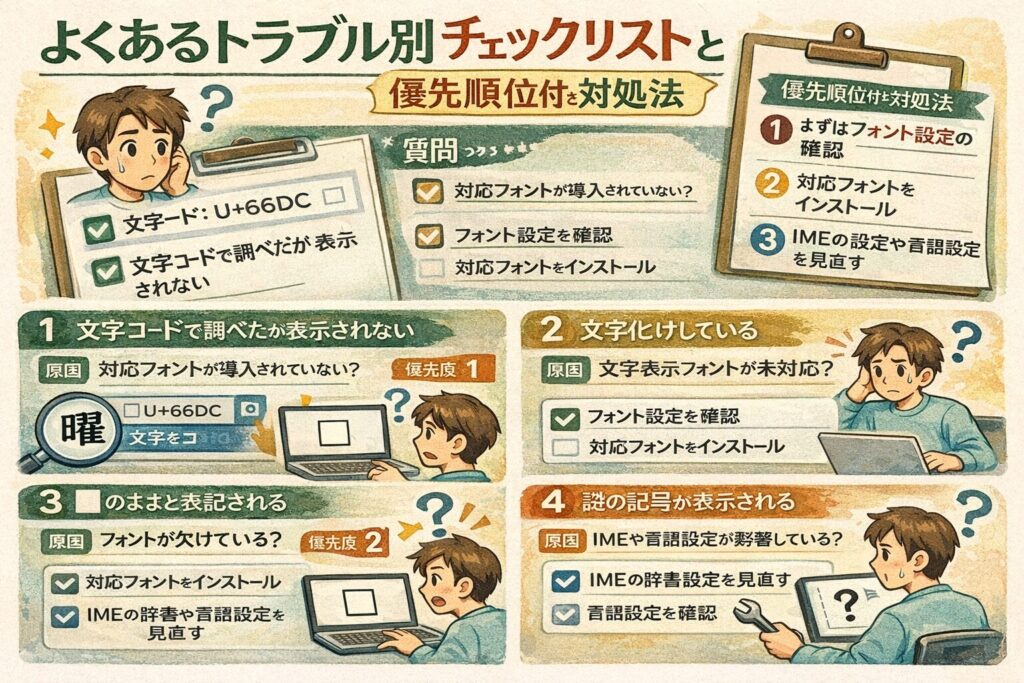 よくあるトラブル別チェックリストと優先順位付き対処法