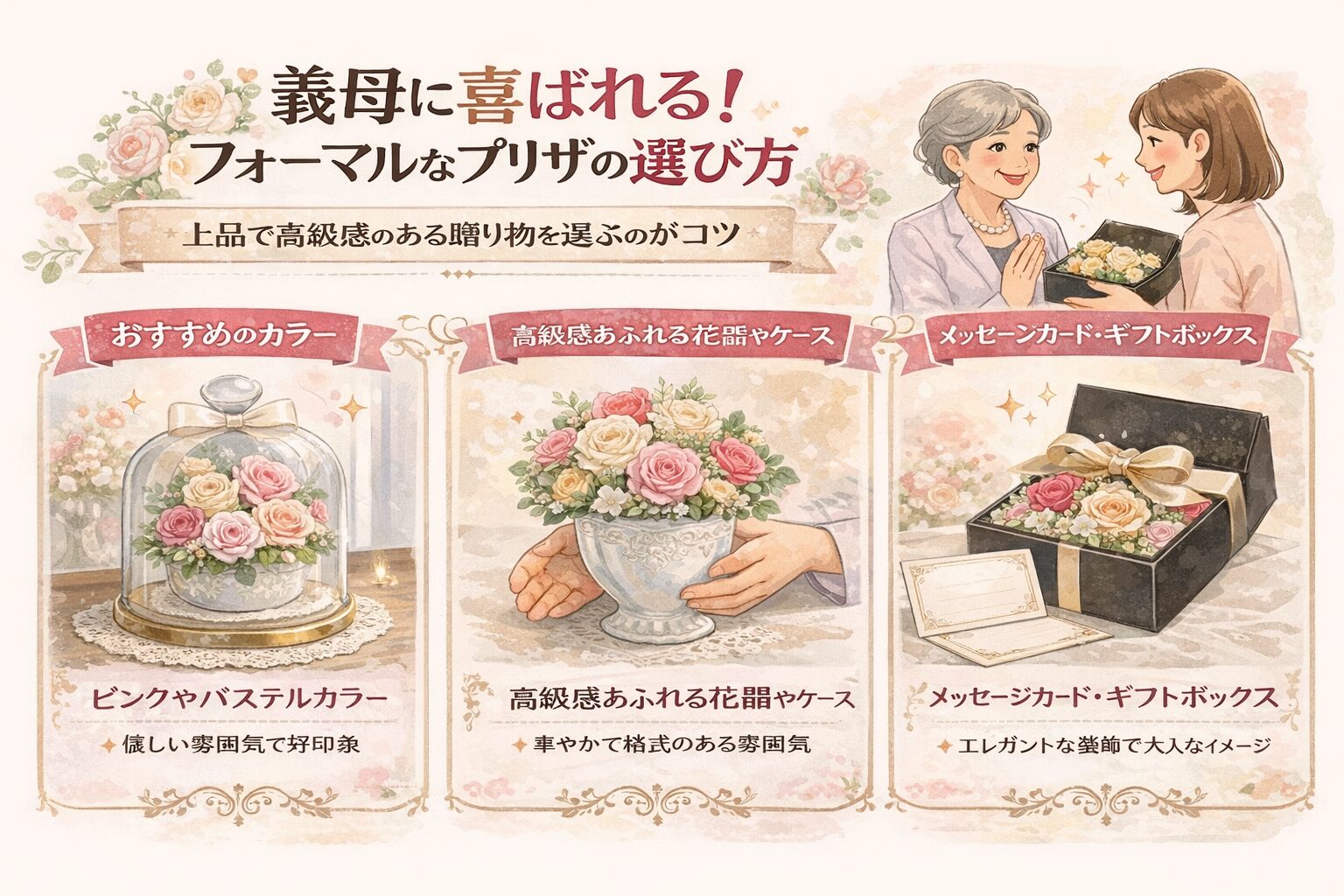 義母に喜ばれる！フォーマルなプリザの選び方