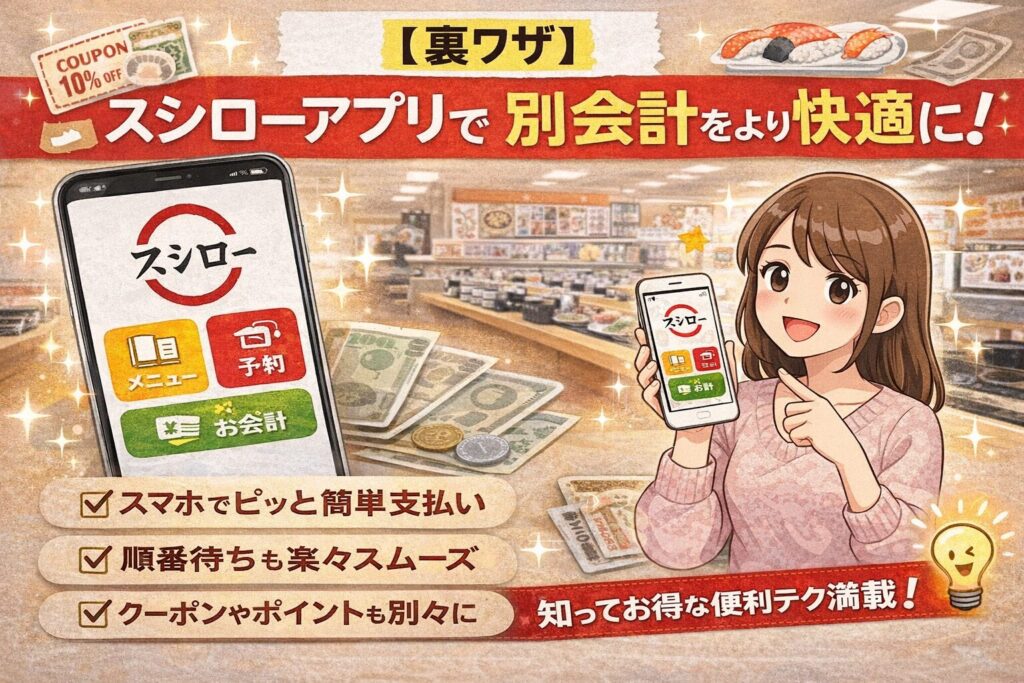 【裏ワザ】スシローアプリで別会計をより快適に！