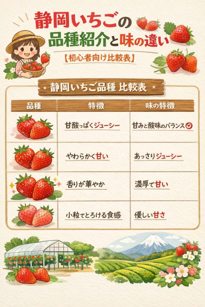 静岡いちごの品種紹介と味の違い