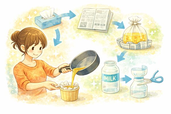 揚げ物の油の捨て方｜家にあるもので安全に処理する方法をやさしく解説