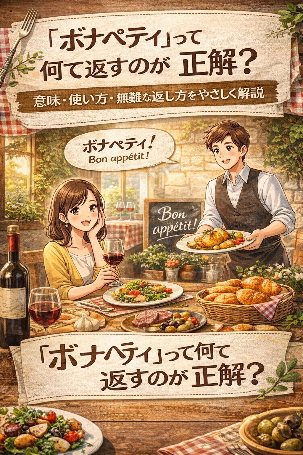 「ボナペティ」って何て返すのが正解？意味・使い方・無難な返し方をやさしく解説