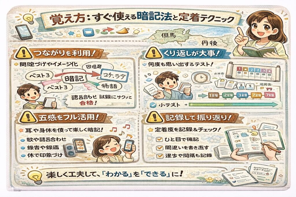 覚え方:すぐ使える暗記法と定着テクニック