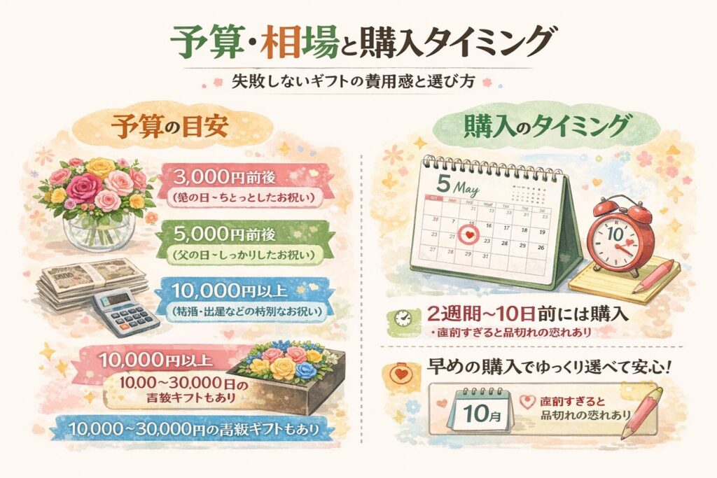 予算・相場と購入タイミング：失敗しないギフトの費用感と選び方