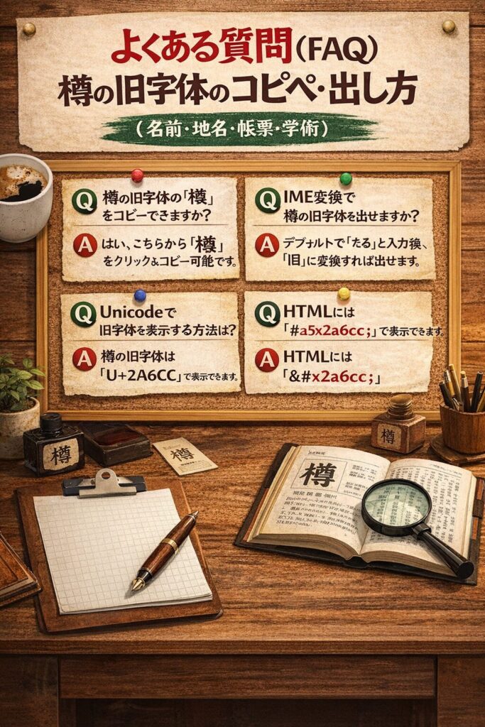 よくある質問（FAQ）｜樽の旧字体のコピペ・出し方