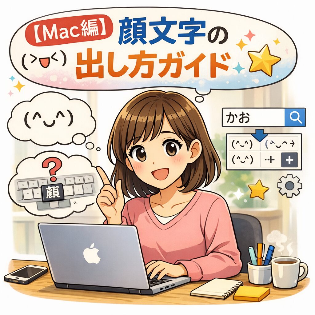 【Mac編】顔文字の出し方ガイド