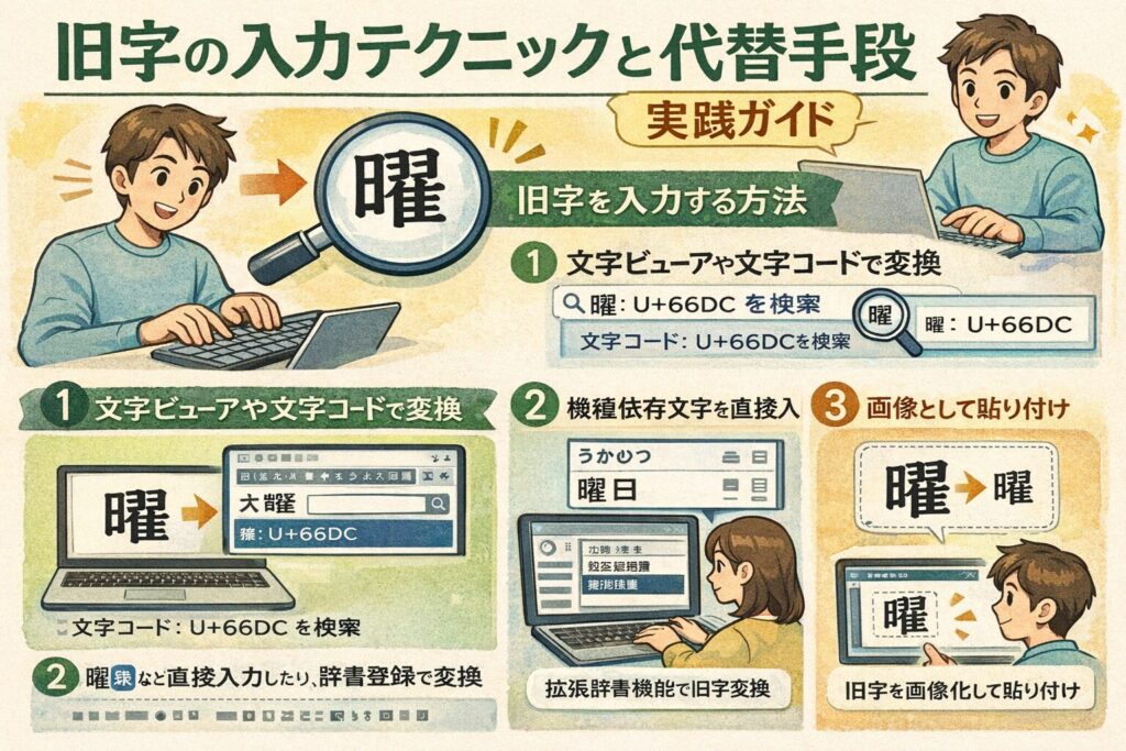 旧字の入力テクニックと代替手段(実践ガイド)