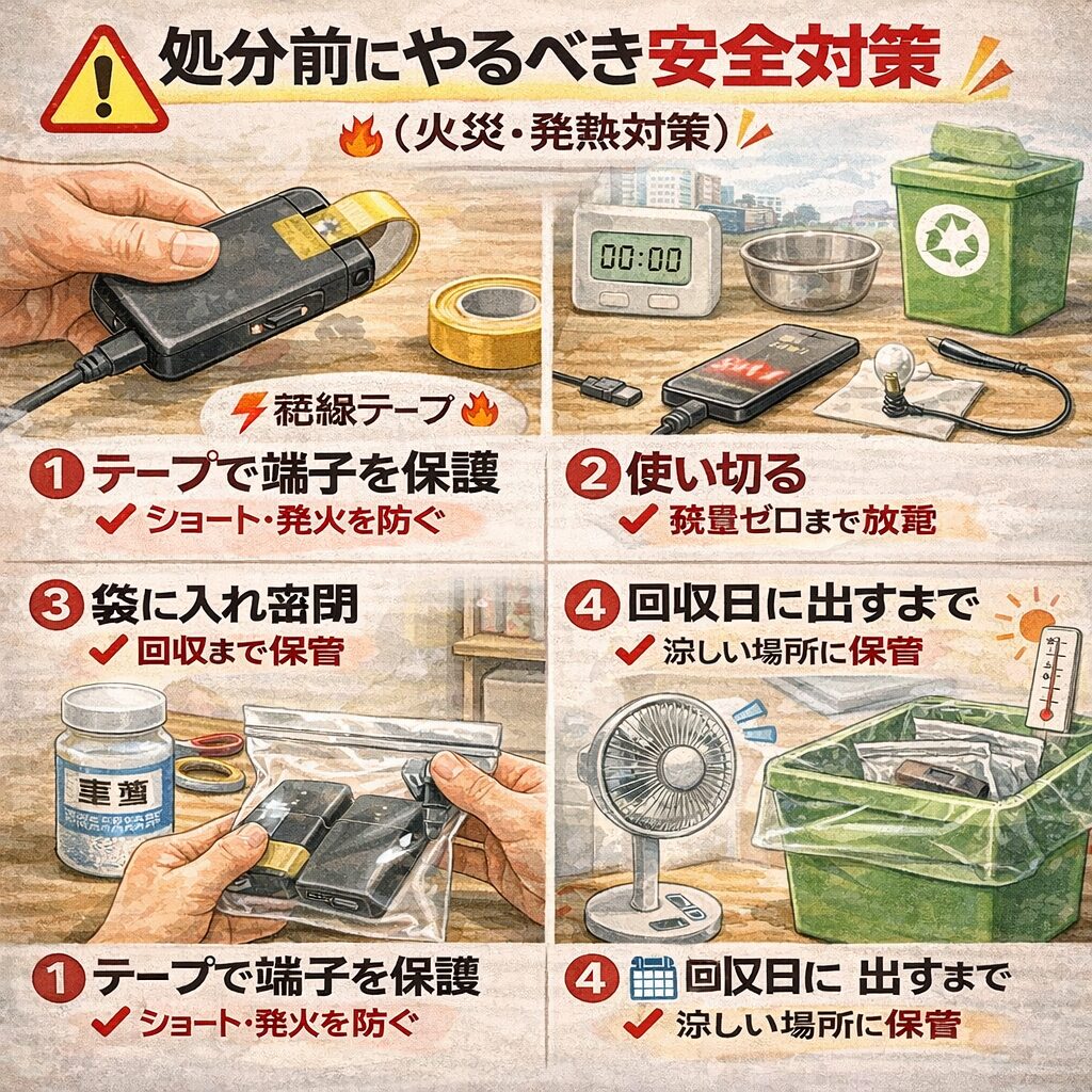 処分前にやるべき安全対策(火災・発熱対策)