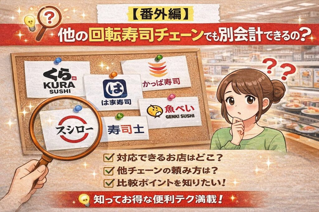 【番外編】他の回転寿司チェーンでも別会計できるの？