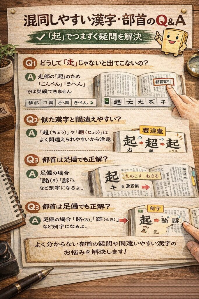 混同しやすい漢字・部首のQ&A｜「起」でつまずく疑問を解決