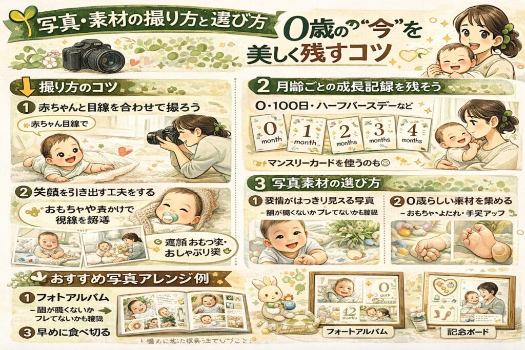 写真・素材の撮り方と選び方:0歳の“今”を美しく残すコツ