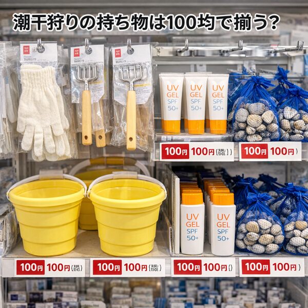 潮干狩りの持ち物は100均でそろう?