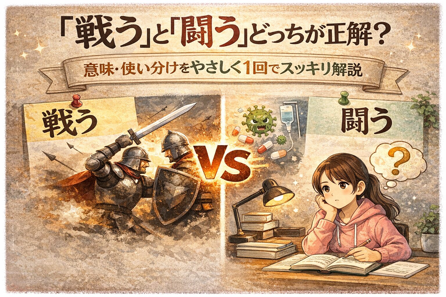 『戦う』と『闘う』どっちが正解？意味・使い分けをやさしく1回でスッキリ解説
