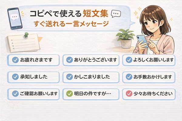 コピペで使える短文集|すぐ送れる一言メッセージ