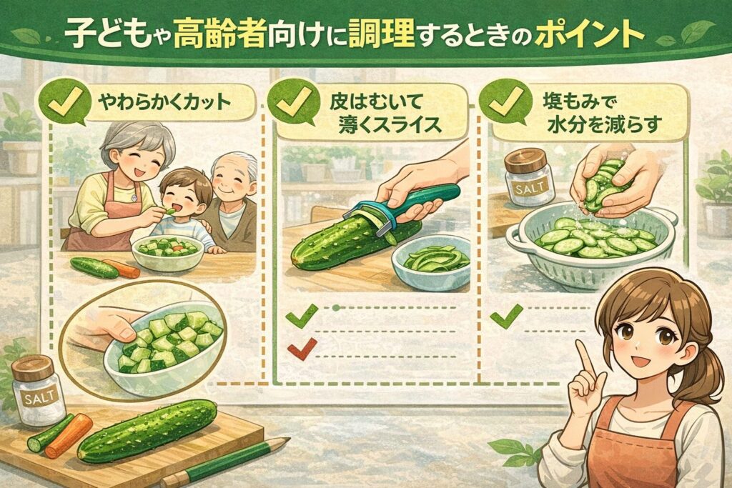 子どもや高齢者向けに調理するときのポイント