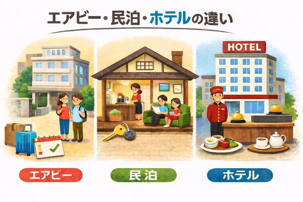 エアビー・民泊・ホテルの違いを先に整理しよう